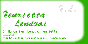 henrietta lendvai business card